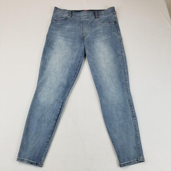 SPANX Jean-ish Leggings Womens XL Light Wash Blue Denim Pull On Shaping 20275R - Picture 1 of 12